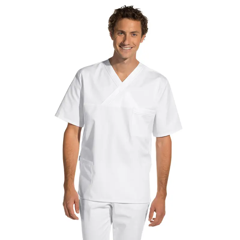 Casaca sanitaria unisex Leiber 12/2451 10 Casaca sanitaria unisex Leiber 12/2451 blanco, puesta en hombre de frente