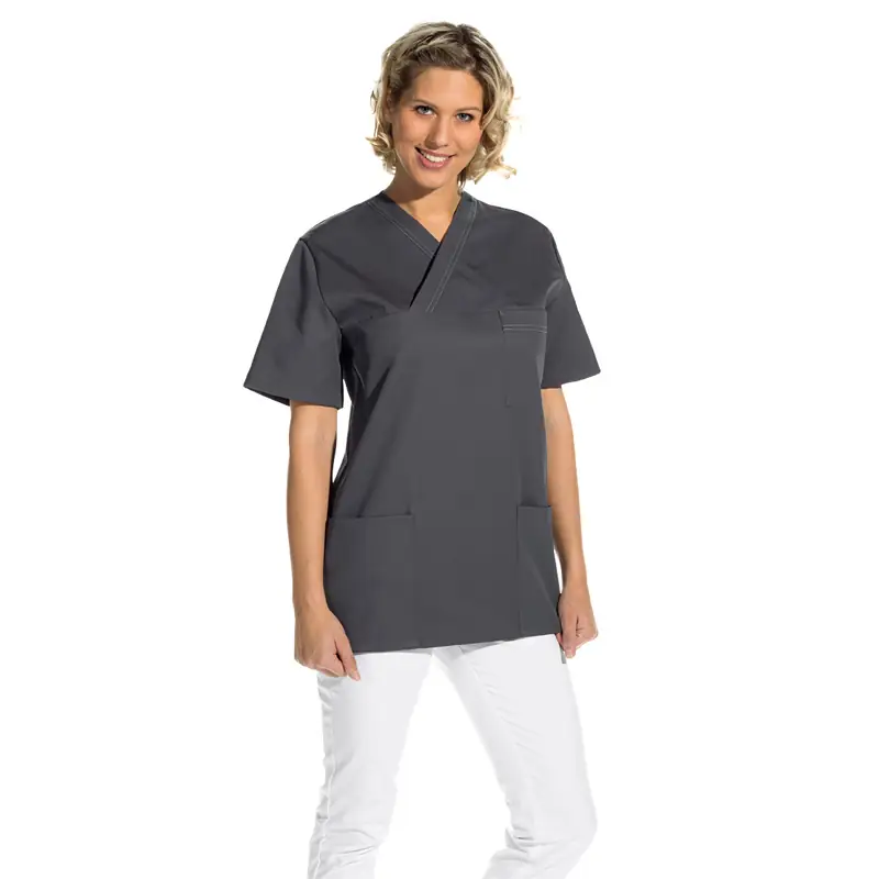 Casaca sanitaria unisex Leiber 12/2451 7 Casaca sanitaria unisex Leiber 12/2451 antracita, puesta en mujer de frente