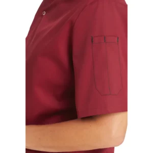 Chaqueta de cocina unisex Leiber 12/2542 burdeos, detalle del bolsillo de manga