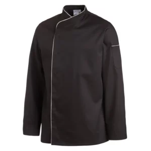 Chaqueta de cocina unisex Leiber 12/2598 negro/blanco, frontal de prenda