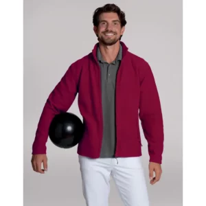 Chaqueta polar de hombre Leiber 12/2665 cereza, puesta en modelo