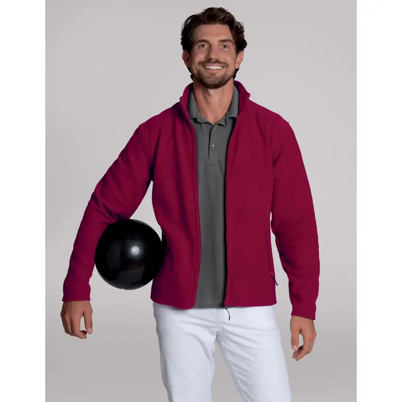 Chaqueta polar de hombre Leiber 12/2665 3 Chaqueta polar de hombre Leiber 12/2665 cereza, puesta en modelo