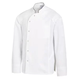 Chaqueta de cocina unisex Leiber 12/2753 blanca, vista frontal sin modelo
