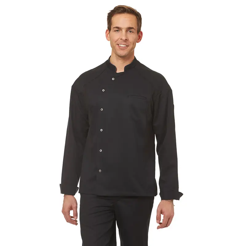 Chaqueta de cocina unisex Leiber 12/2753 1 Chaqueta de cocina unisex Leiber 12/2753 negra, vista frontal con modelo