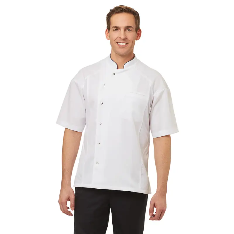 Chaqueta de cocina unisex Leiber 12/2754 1 Chaqueta de cocina unisex Leiber 12/2754 blanca, vista frontal con modelo