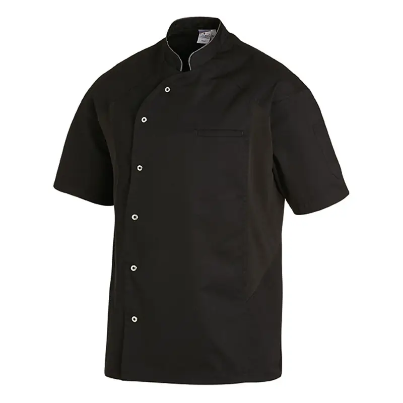 Chaqueta de cocina unisex Leiber 12/2754 2 Chaqueta de cocina unisex Leiber 12/2754 negra, vista frontal sin modelo