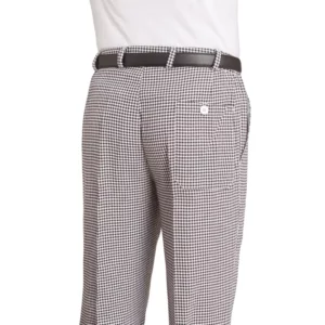 Pantalón de cocina unisex Leiber 12/5730 de pata de gallo blanco y negro, detalle de bolsillo posterior