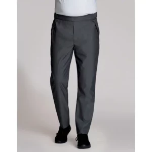 Pantalón de cocina de hombre Leiber 12/6250 gris jeans, vista frontal con modelo