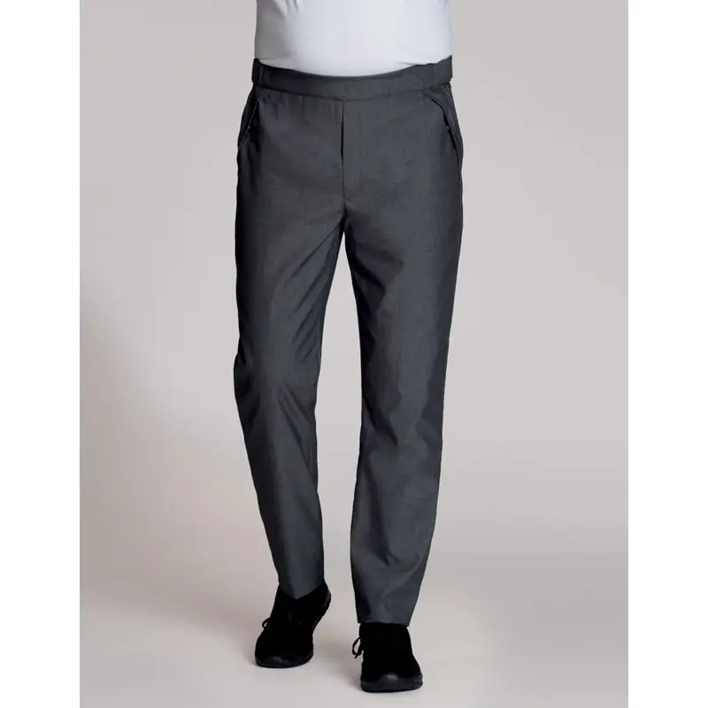 Pantalón de cocina de hombre Leiber 12/6250 1 Pantalón de cocina de hombre Leiber 12/6250 gris jeans, vista frontal con modelo