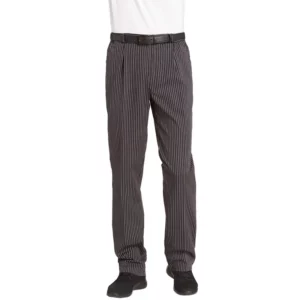 Pantalón de cocina de hombre Leiber 12/6470 blanco y negro, frontal de la prenda