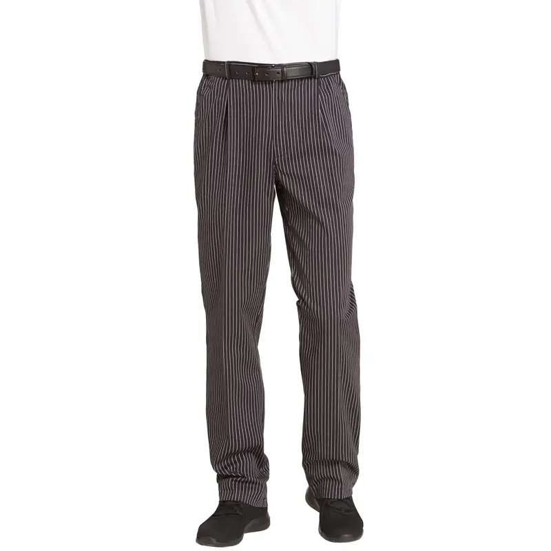 Pantalón de cocina de hombre Leiber 12/6470 2 Pantalón de cocina de hombre Leiber 12/6470 blanco y negro, frontal de la prenda