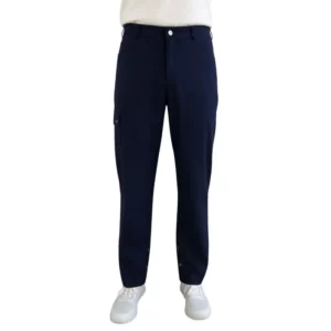 Pantalón unisex Leiber 12/6580 azul marino, frontal con modelo