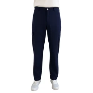 Pantalón unisex Leiber 12/6670 azul marino, frontal con modelo