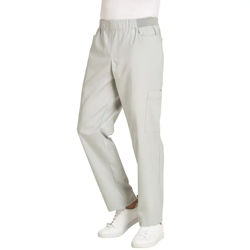 Pantalón multibolsillos de hombre Leiber 12/7470 2 Pantalón multibolsillos de hombre Leiber 12/7470 gris plata, frontal sobre modelo