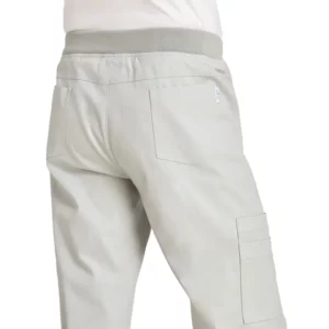 Pantalón multibolsillos de hombre Leiber 12/7470 gris plata, detalle posterior y bolsillos