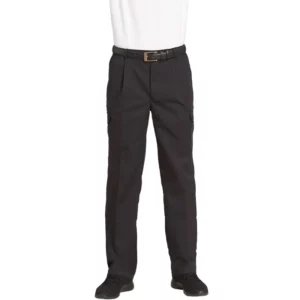 Pantalón cargo de cocina de hombre Leiber 12/7520 negro, frontal de la prenda