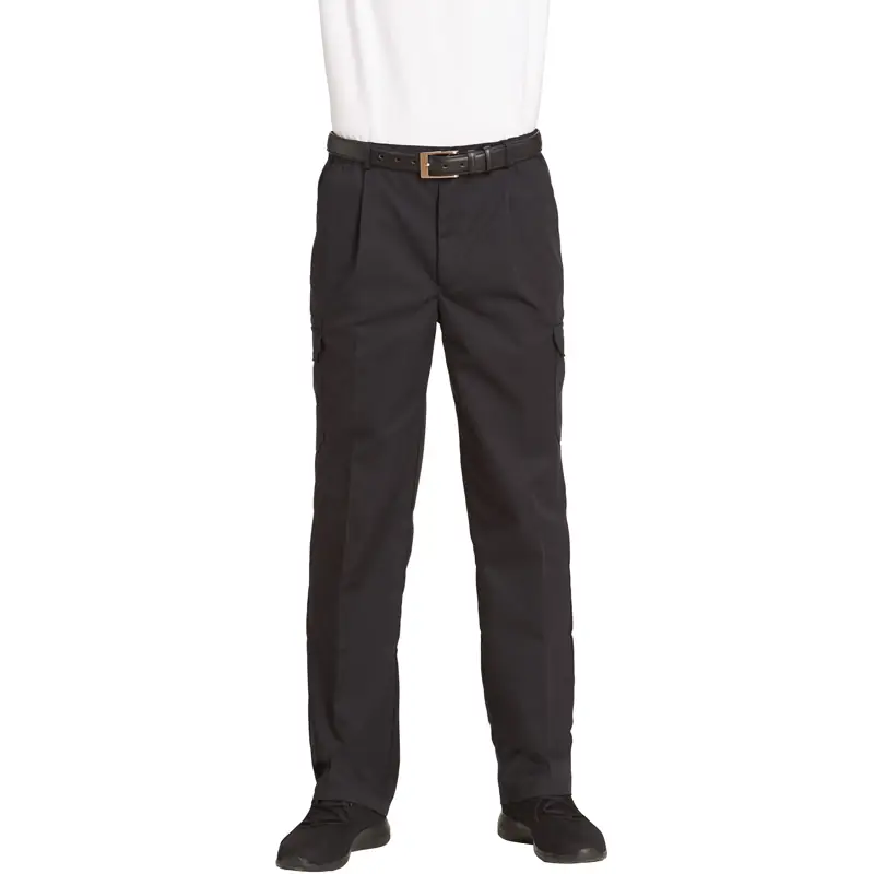 Pantalón cargo de cocina de hombre Leiber 12/7520 2 Pantalón cargo de cocina de hombre Leiber 12/7520 negro, frontal de la prenda