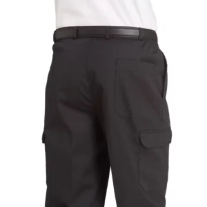 Pantalón cargo de cocina de hombre Leiber 12/7520 negro, detalle de bolsillo posterior y cargo