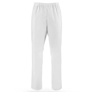 Pantalón de cocina unisex Leiber 12/7920 blanco, vista frontal sin modelo