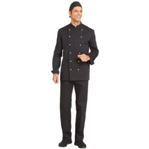 Chaqueta de cocina Leiber 12/8790 negro, vista de cuerpo entero