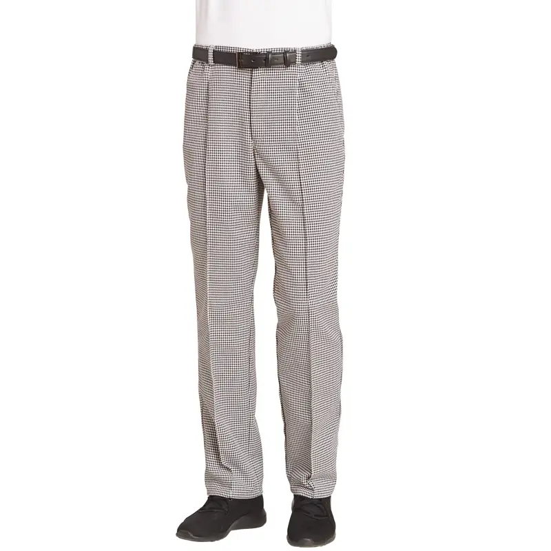 Pantalón de cocina unisex Leiber 12/8800 2 Pantalón de cocina unisex Leiber 12/8800 de pata de gallo blanco y negro, vista frontal