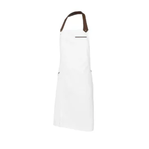 Delantal Peto Cinta Polipiel Monza 01406 en blanco, vista frontal