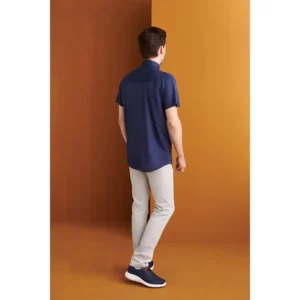 Pantalón Chino Slim Fit Monza 04019 en gris claro, vista posterior