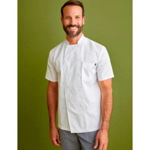 Chaquetilla Manga Corta Confort Fit Monza 04104 en blanco, vista frontal