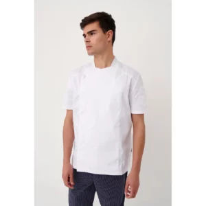 Chaquetilla Manga Corta Regular Fit Monza 04124 en blanco, vista frontal