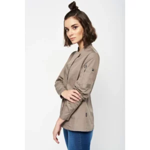 Chaquetilla Slim Fit Monza 04125 en visón, vista detalle