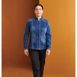 Chaquetilla Punto Denim Slim Fit Monza 04129 en dénim azul, vista frontal