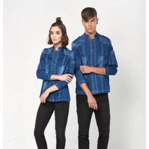 Chaquetilla Punto Denim Slim Fit Monza 04130 en dénim azul, vista frontal