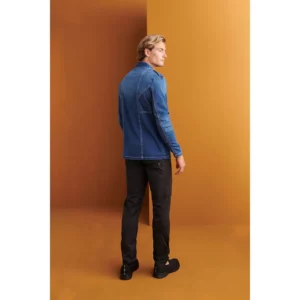 Chaquetilla Punto Denim Slim Fit Monza 04130 en dénim azul, vista posterior