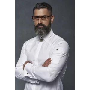 Chaquetilla Camisa Regular Fit Monza 04133 en blanco, vista detalle