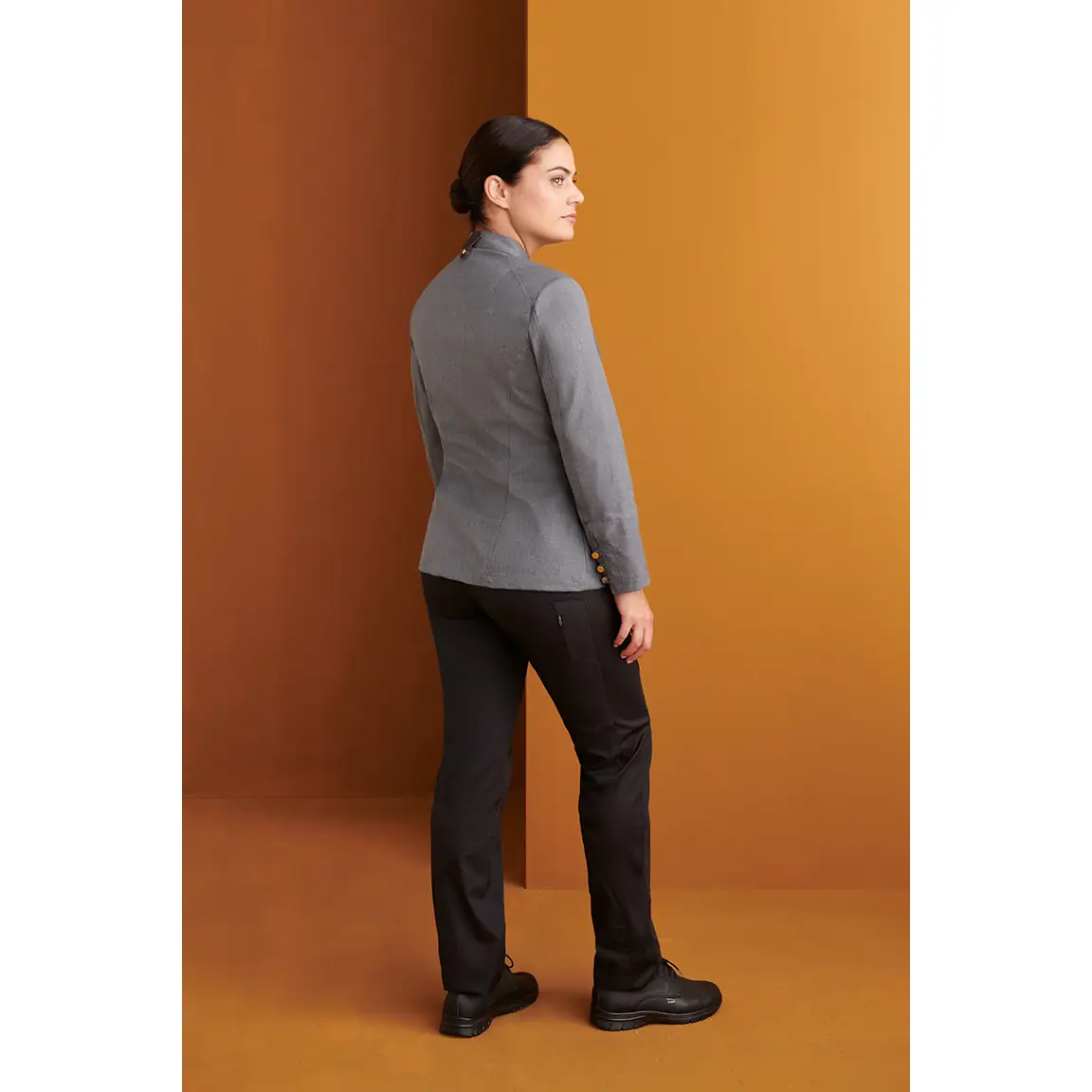Chaquetilla Slim Fit Monza 04135 2 Chaquetilla Slim Fit Monza 04135 en gris medio, vista posterior