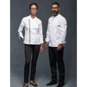 Pantalón Chino Cocinera Slim Fit Monza 04137 en negro, vista frontal