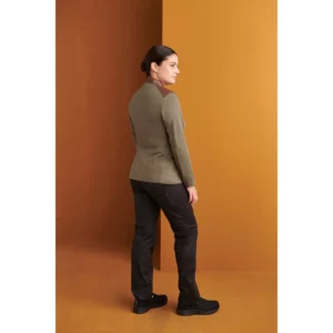 Chaquetilla Tiras Polipiel Slim Fit Monza 04141 en verde caqui, vista posterior