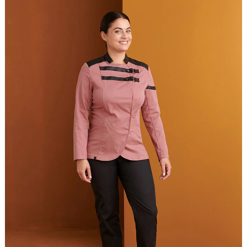 Chaquetilla Tiras Polipiel Slim Fit Monza 04141 1 Chaquetilla Tiras Polipiel Slim Fit Monza 04141 en rosa, vista frontal