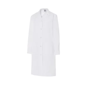 Bata sanitaria Monza 04525 en blanco, frontal de la prenda