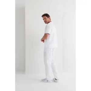 Pantalón sanitario Monza 04558 en blanco, vista adicional con persona
