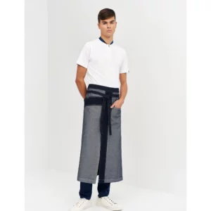 Delantal Francés Abierto Denim Monza 06429 en gris medio, vista frontal