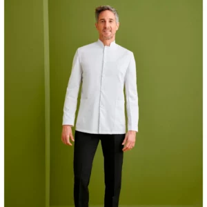 Americana Cuello Mao Regular Fit Monza 01687 en blanco, vista frontal
