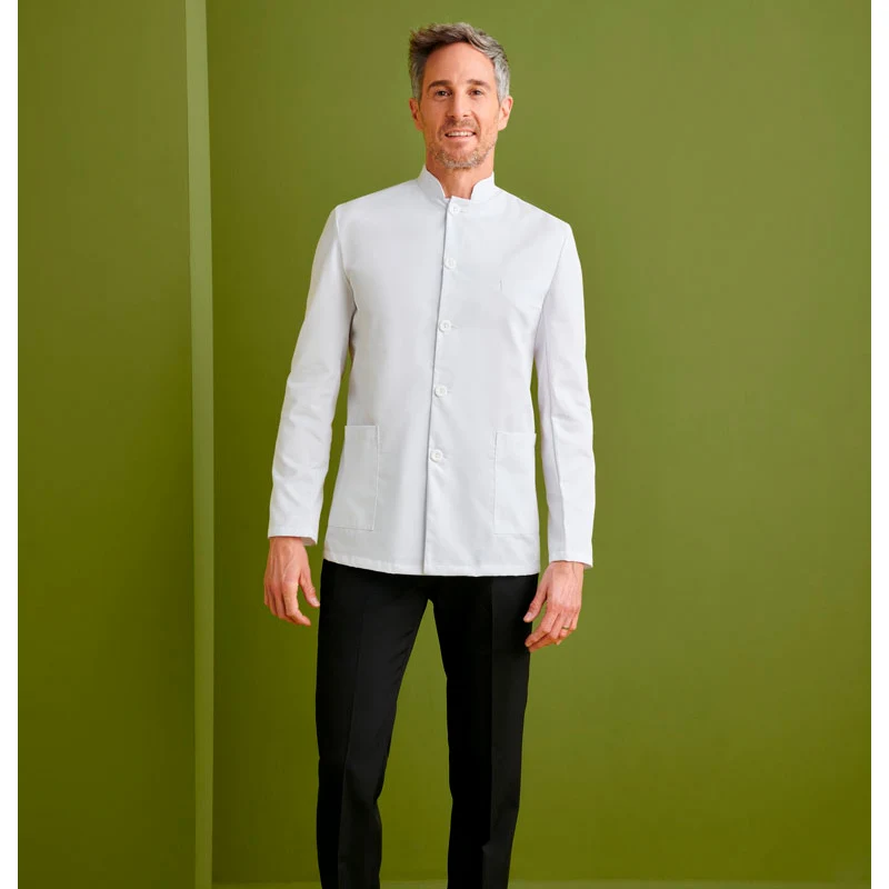 Americana Cuello Mao Regular Fit Monza 01687 1 Americana Cuello Mao Regular Fit Monza 01687 en blanco, vista frontal