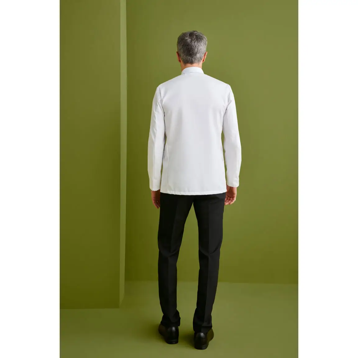 Americana Cuello Mao Regular Fit Monza 01687 2 Americana Cuello Mao Regular Fit Monza 01687 en blanco, vista posterior