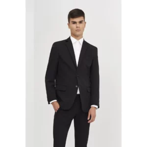Americana Regular Fit Monza 01712 en negro, vista frontal