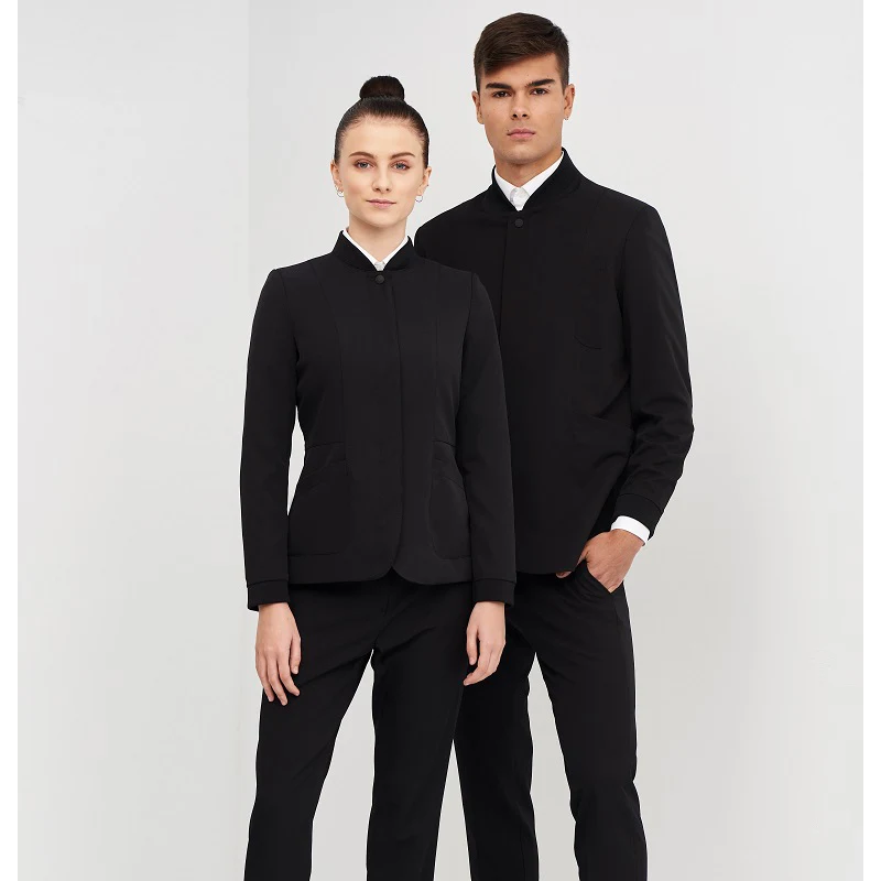 Americana Cuello Rib Regular Fit Monza 01714 1 Americana Cuello Rib Regular Fit Monza 01714 en negro, vista frontal