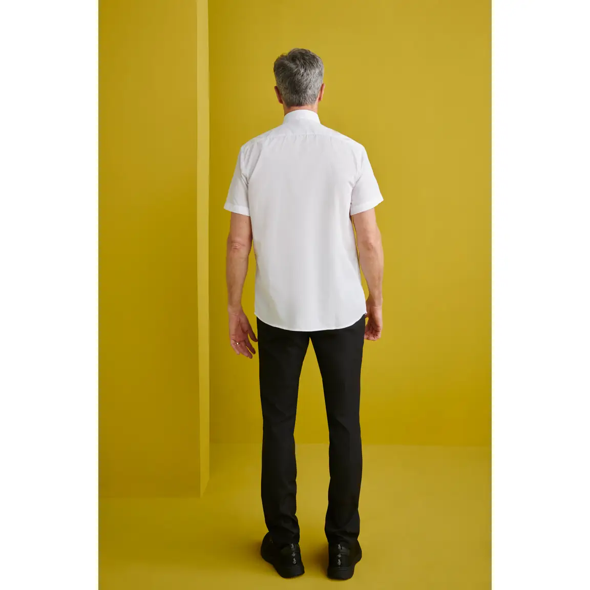 Camisa Manga Corta Cuello Italiano Regular Fit Monza 02031 5 Camisa Manga Corta Cuello Italiano Regular Fit Monza 02031 en blanco, vista posterior