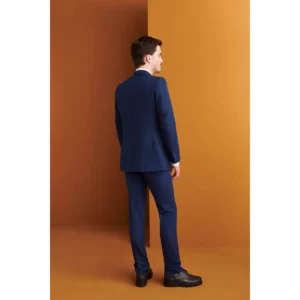 Pantalón de Vestir Slim Fit Monza 04021 en marino, vista posterior