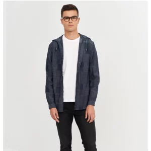 Camisa con Capucha Denim Monza 02039 en dénim azul, vista frontal