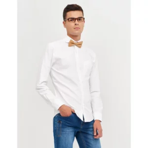 Camisa Cuello Kent Slim Fit Monza 02040 en blanco, vista frontal